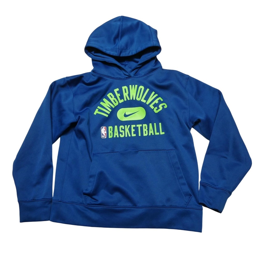 Minnesota Timberwolves Hoodie Sweatshirt Boys 8 Blue NBA Basketball Nike Dri Fit